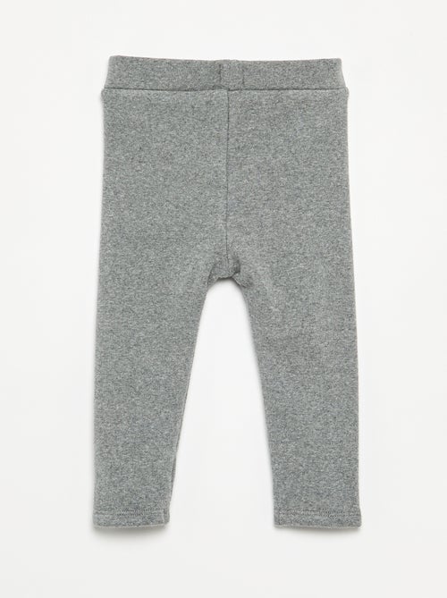 Legging liso de malha cardada - Kiabi