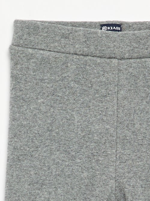 Legging liso de malha cardada - Kiabi