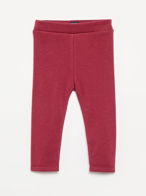 Legging liso de malha cardada - Kiabi