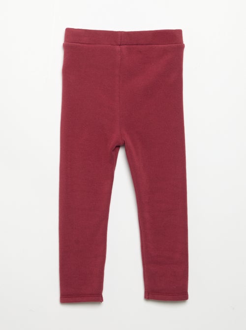 Legging liso de malha cardada - Kiabi