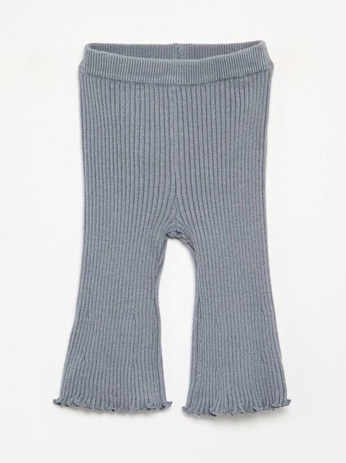 Legging liso em malha canelada - Kiabi Legging liso em malha canelada - Kiabi