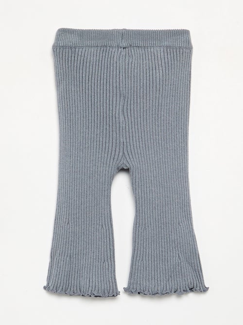 Legging liso em malha canelada - Kiabi Legging liso em malha canelada - Kiabi