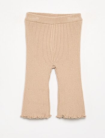 Legging liso em malha canelada