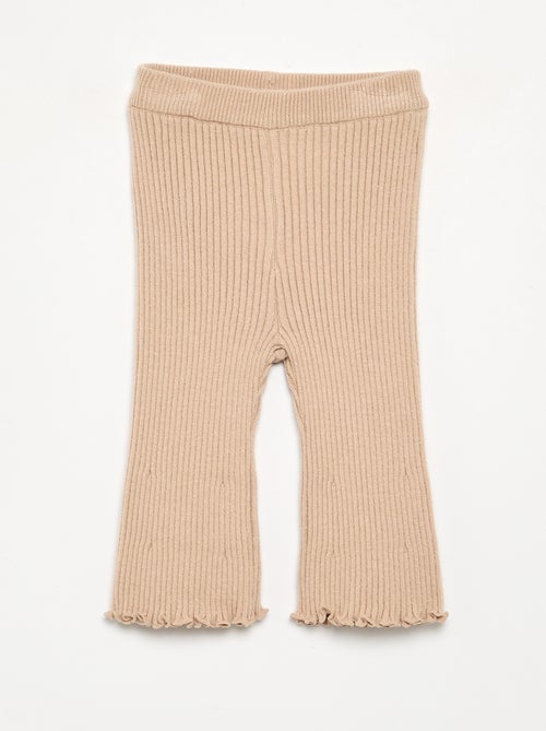 Legging liso em malha canelada - Kiabi Legging liso em malha canelada - Kiabi