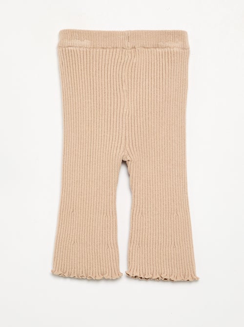 Legging liso em malha canelada - Kiabi Legging liso em malha canelada - Kiabi