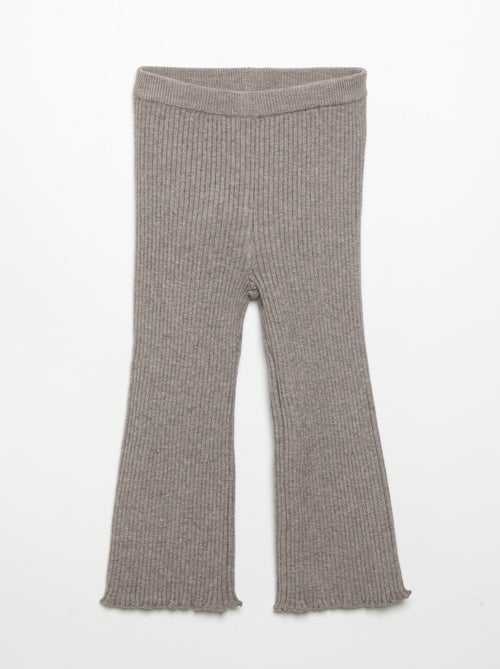 Legging liso em malha canelada - Kiabi