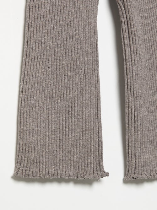 Legging liso em malha canelada - Kiabi