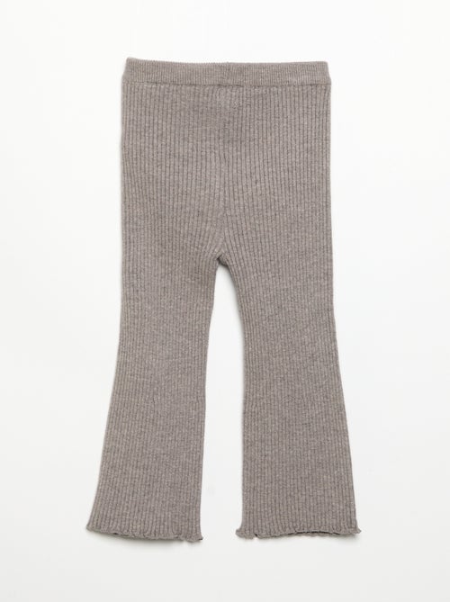 Legging liso em malha canelada - Kiabi