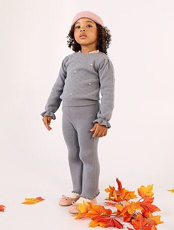 Legging liso em malha canelada