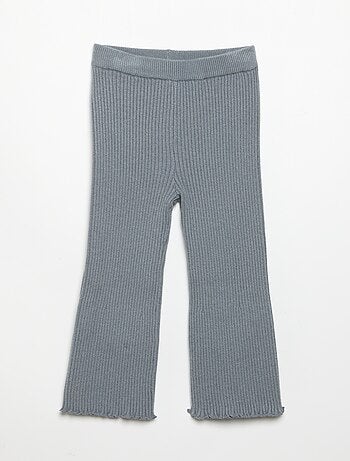Legging liso em malha canelada
