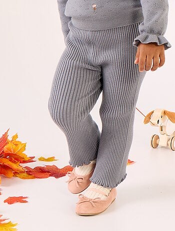 Legging liso em malha canelada