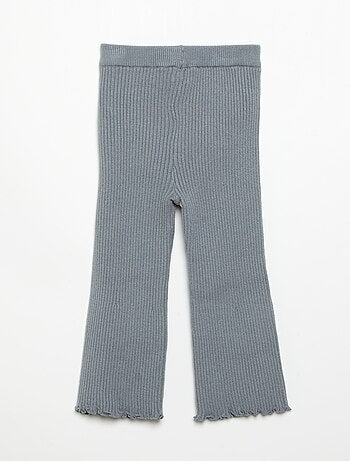 Legging liso em malha canelada