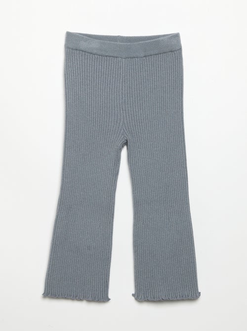 Legging liso em malha canelada - Kiabi