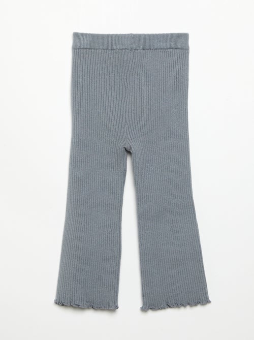 Legging liso em malha canelada - Kiabi