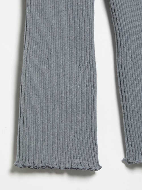 Legging liso em malha canelada - Kiabi