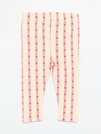 Legging listrado em malha canelada