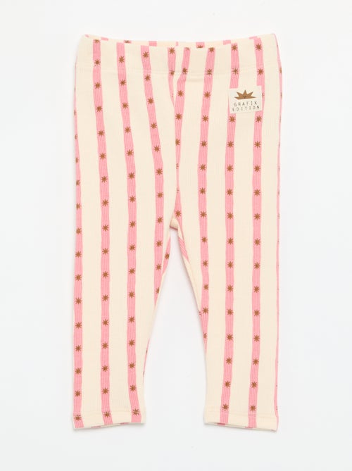 Legging listrado em malha canelada - Kiabi