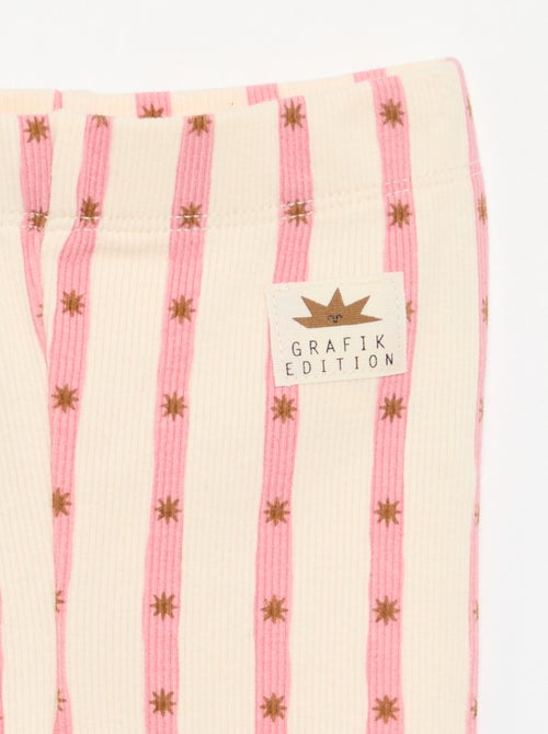 Legging listrado em malha canelada - Kiabi