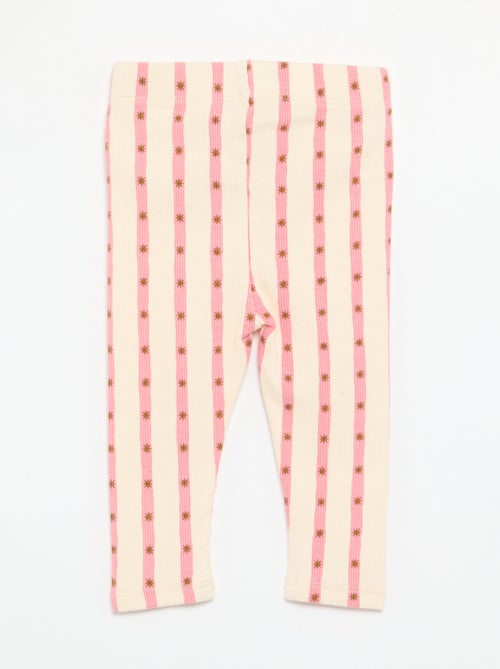 Legging listrado em malha canelada - Kiabi
