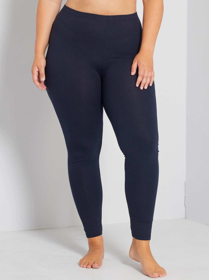 Legging longo algodão strech Azul Marinho - Kiabi
