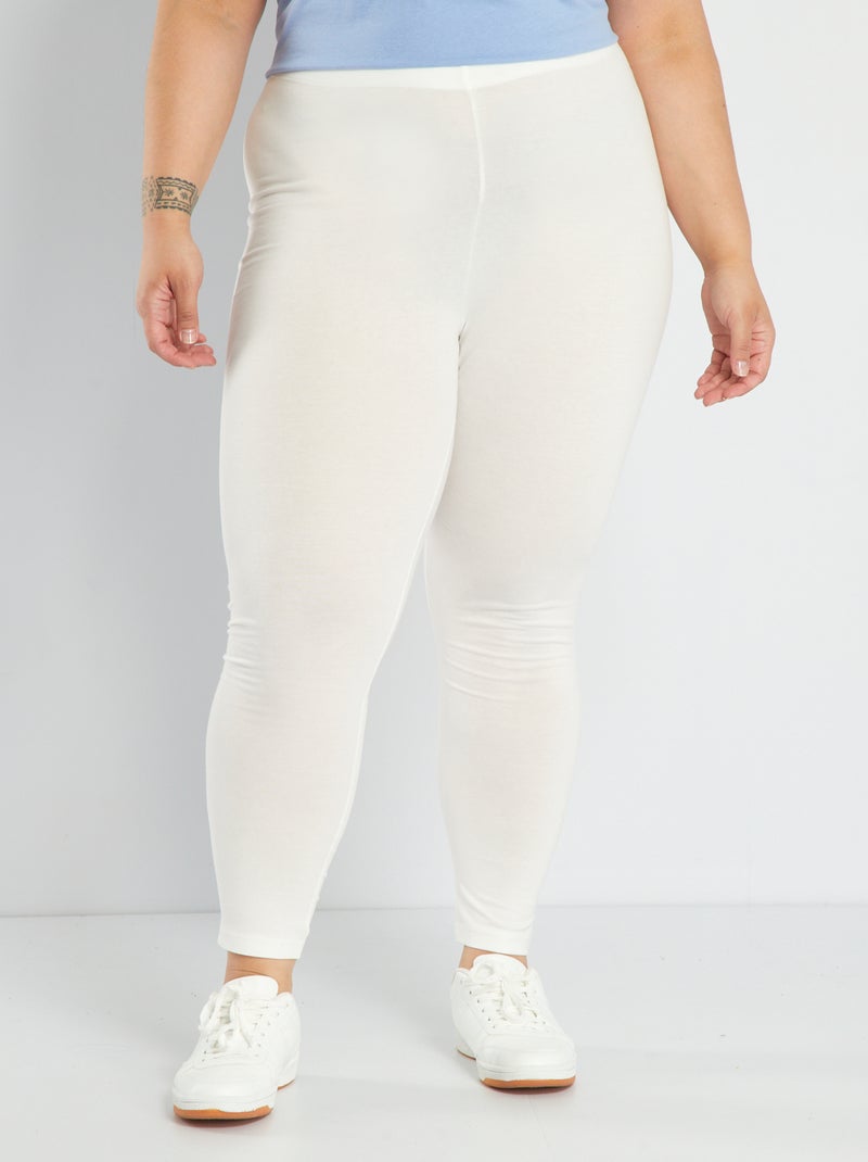 Legging longo algodão strech Branco - Kiabi