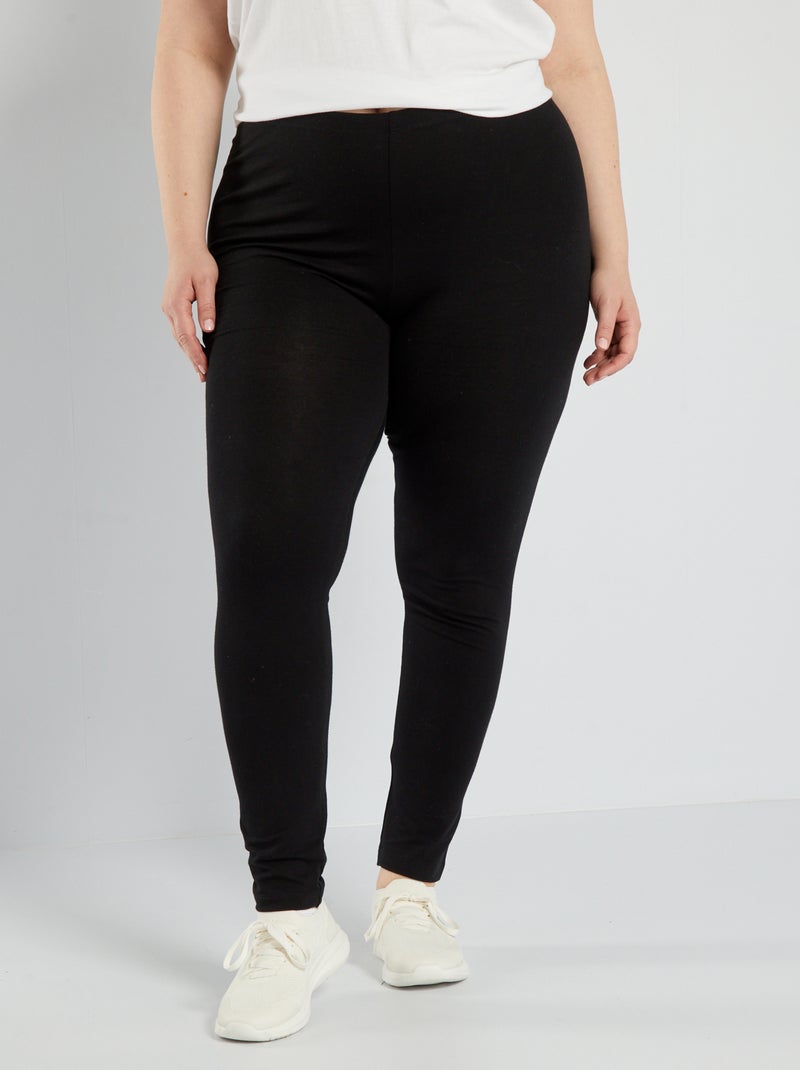Legging longo algodão strech Preto - Kiabi