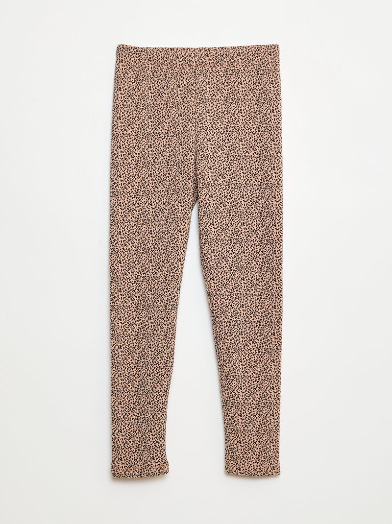 Legging quente com estampado e interior em veludo Bege - Kiabi