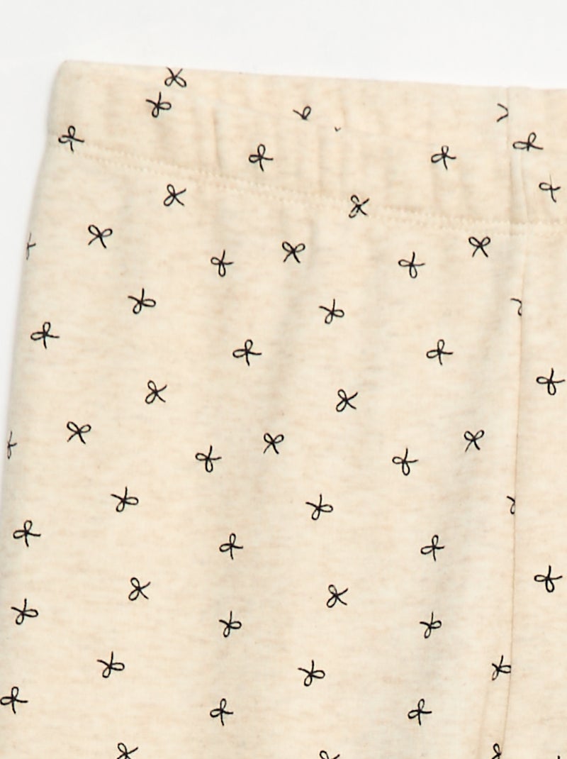 Legging quente estampado com interior em veludo Bege - Kiabi