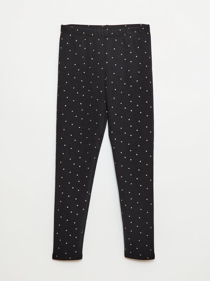 Legging quente estampado com interior em veludo Preto - Kiabi