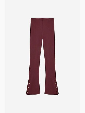Leggings à boca de sino de cintura subida com detalhe de botões dilvin