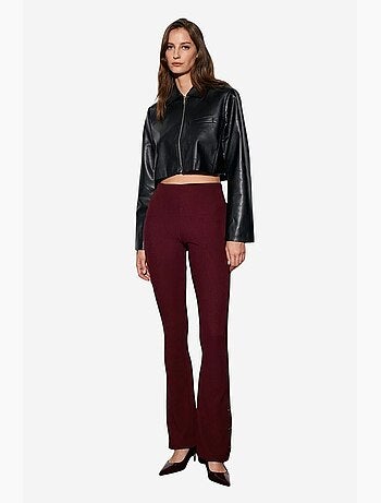 Leggings à boca de sino de cintura subida com detalhe de botões dilvin