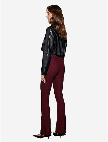 Leggings à boca de sino de cintura subida com detalhe de botões dilvin