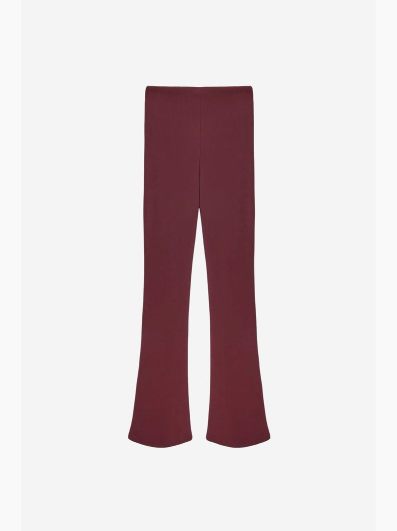 Leggings à boca de sino de cintura subida com detalhe de botões dilvin Vermelho bordô - Kiabi