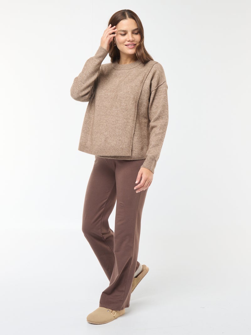 Leggings bootcut de grávida Castanho - Kiabi
