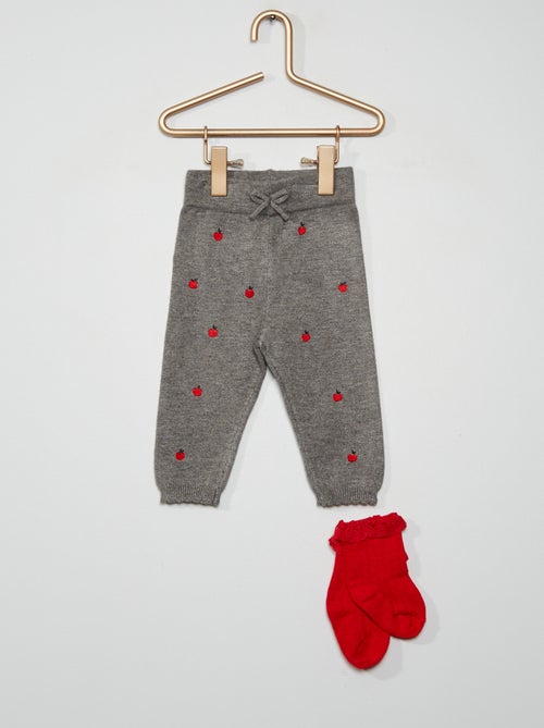 Leggings bordadas + meias - Kiabi