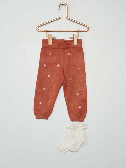 Leggings bordadas + meias - Kiabi