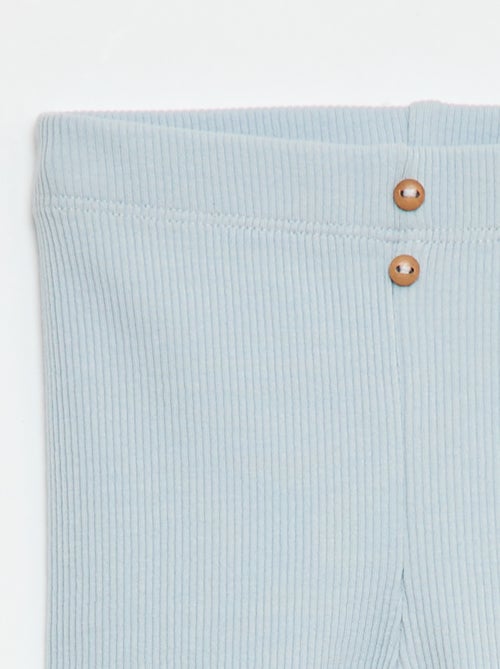 Leggings caneladas com botões - Kiabi