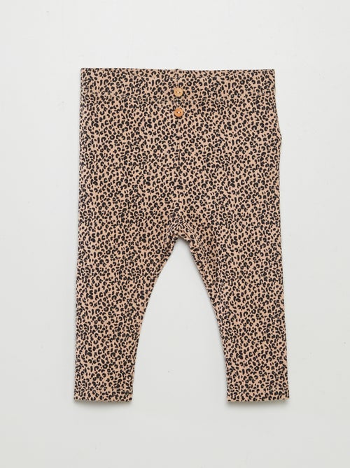 Leggings caneladas com botões de fantasia - Kiabi