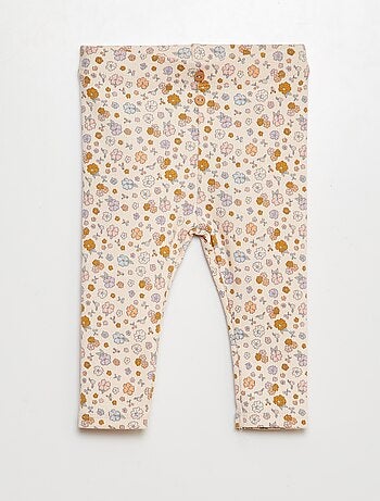 Leggings caneladas com botões de fantasia