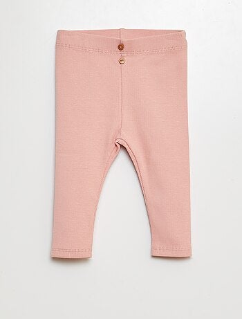 Leggings caneladas com botões