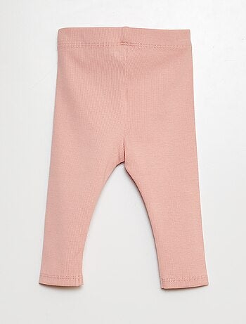 Leggings caneladas com botões