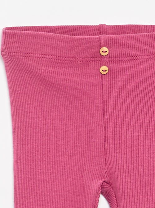 Leggings caneladas com botões - Kiabi Leggings caneladas com botões - Kiabi