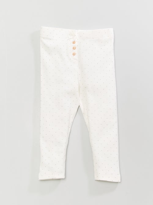 Leggings caneladas com laço de fantasia - Kiabi