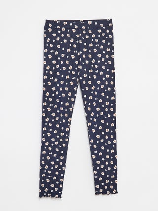Leggings caneladas com motivo