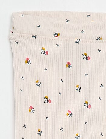 Leggings caneladas com motivo