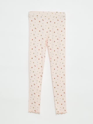 Leggings caneladas com motivo