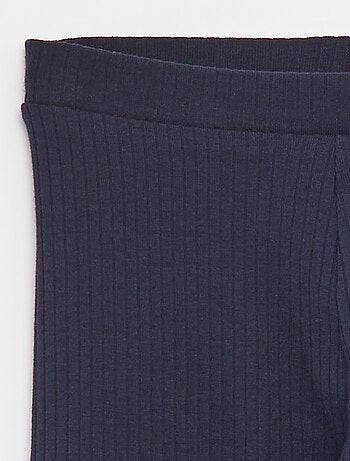 Leggings caneladas compridas lisas