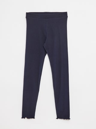 Leggings caneladas compridas lisas