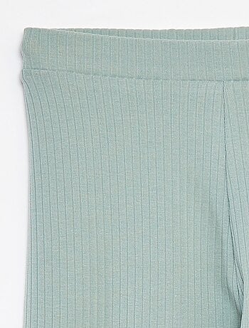 Leggings caneladas compridas lisas