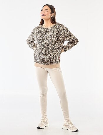 Leggings caneladas de grávida